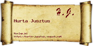 Hurta Jusztus névjegykártya